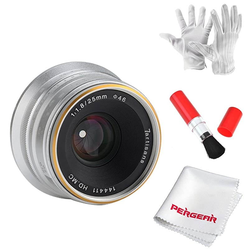 25mm F1.8 APS-C Manual Focus Fixed Lens Compatible with Fujifilm Fuji Cameras X-A1 X-A10 X-A2 X-A3 X-at X-M1 XM2 X-T1 X-T10 X-T2 X-T20 X-Pro1 X-Pro2 X-E1 X-E2 X-E2s - Black