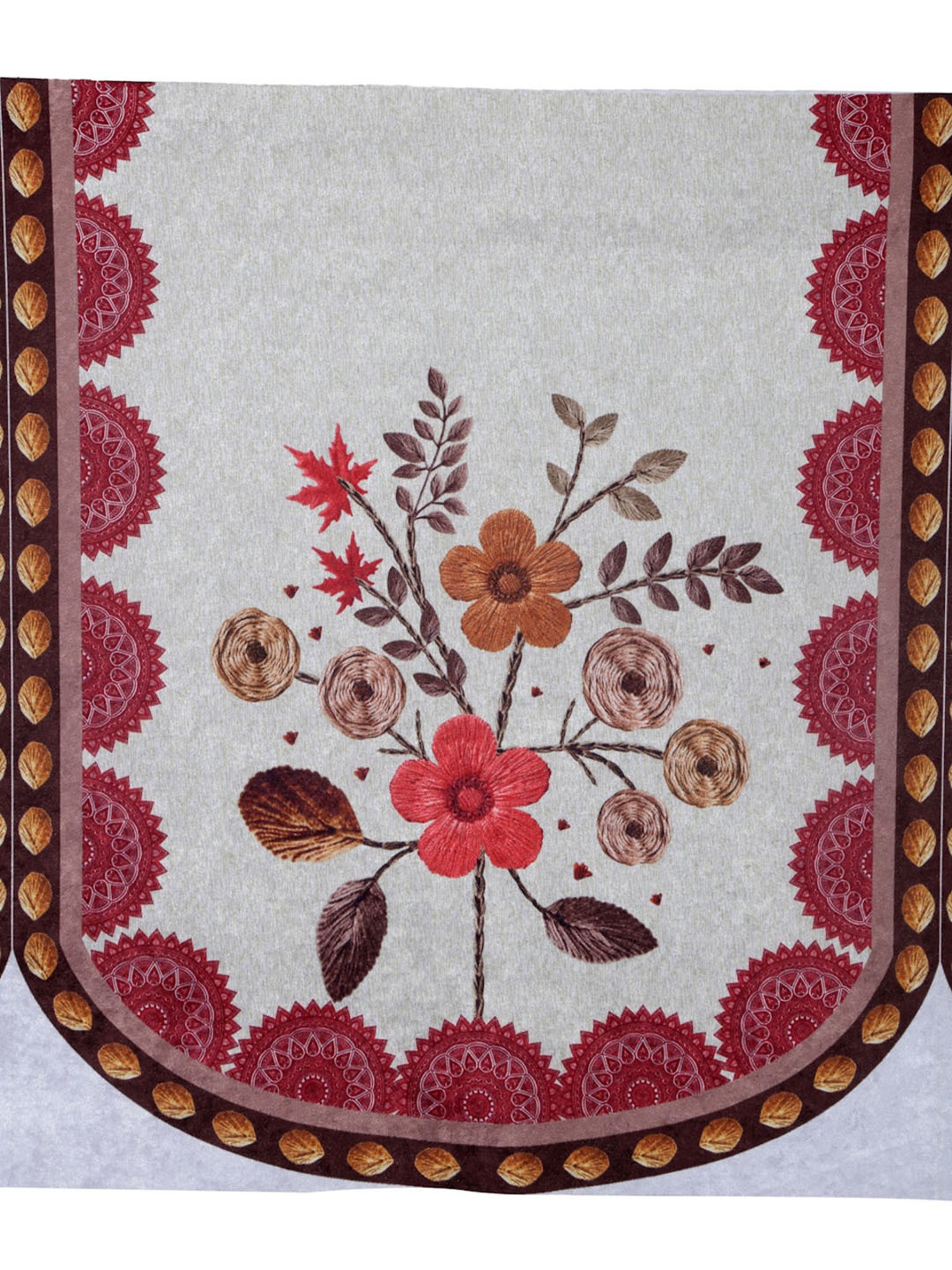 Romee Beige Polyester Floral Sofa Covers