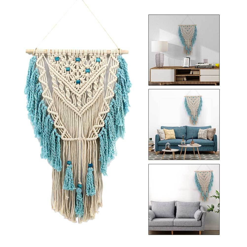1pc Tassel Tapestry Nordic Weaving DIY Handmade Bohemian White Round Living Room Wedding Decoration