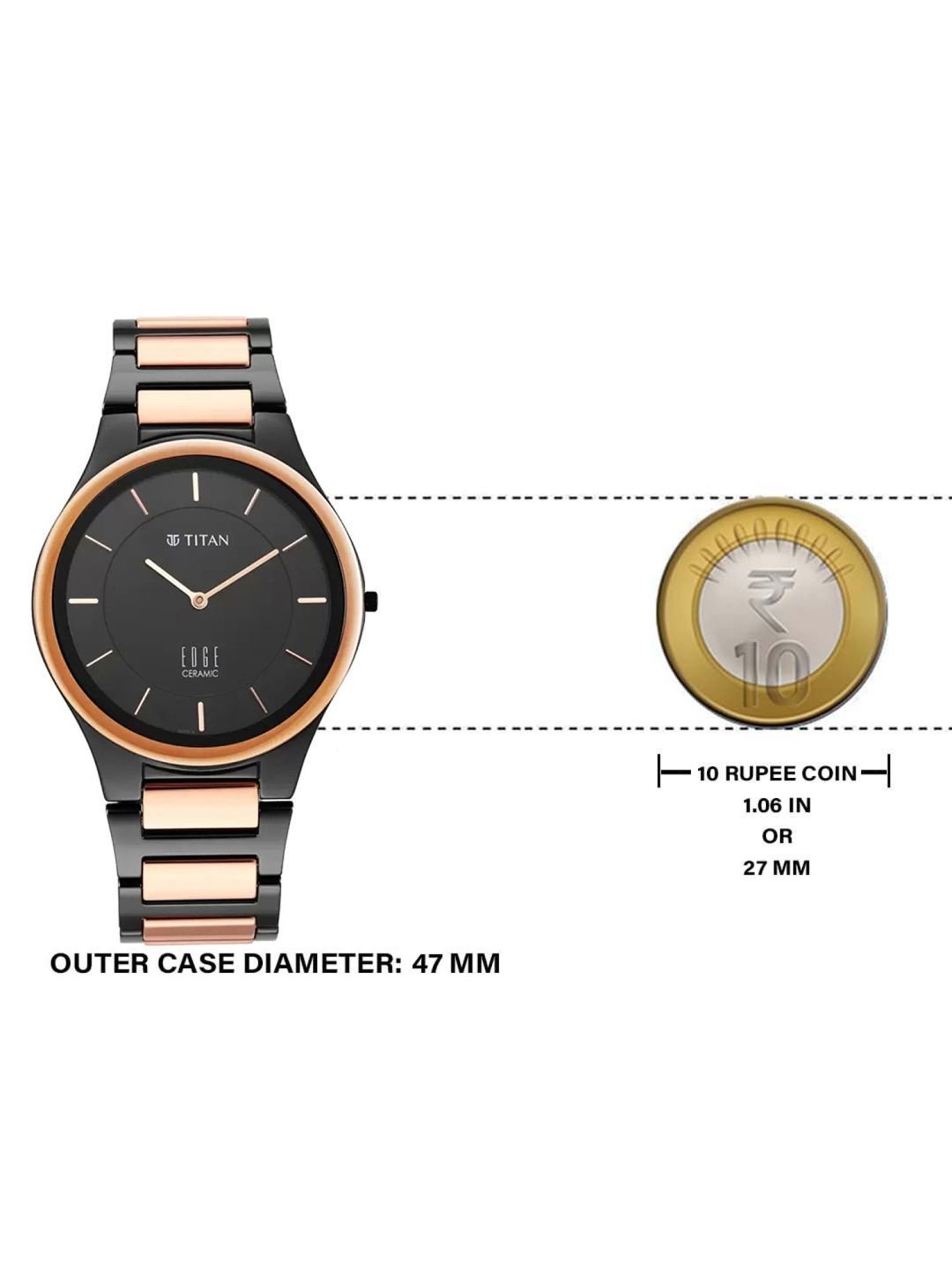 Titan NQ1696KC01 Edge Ceramic Analog Watch for Men