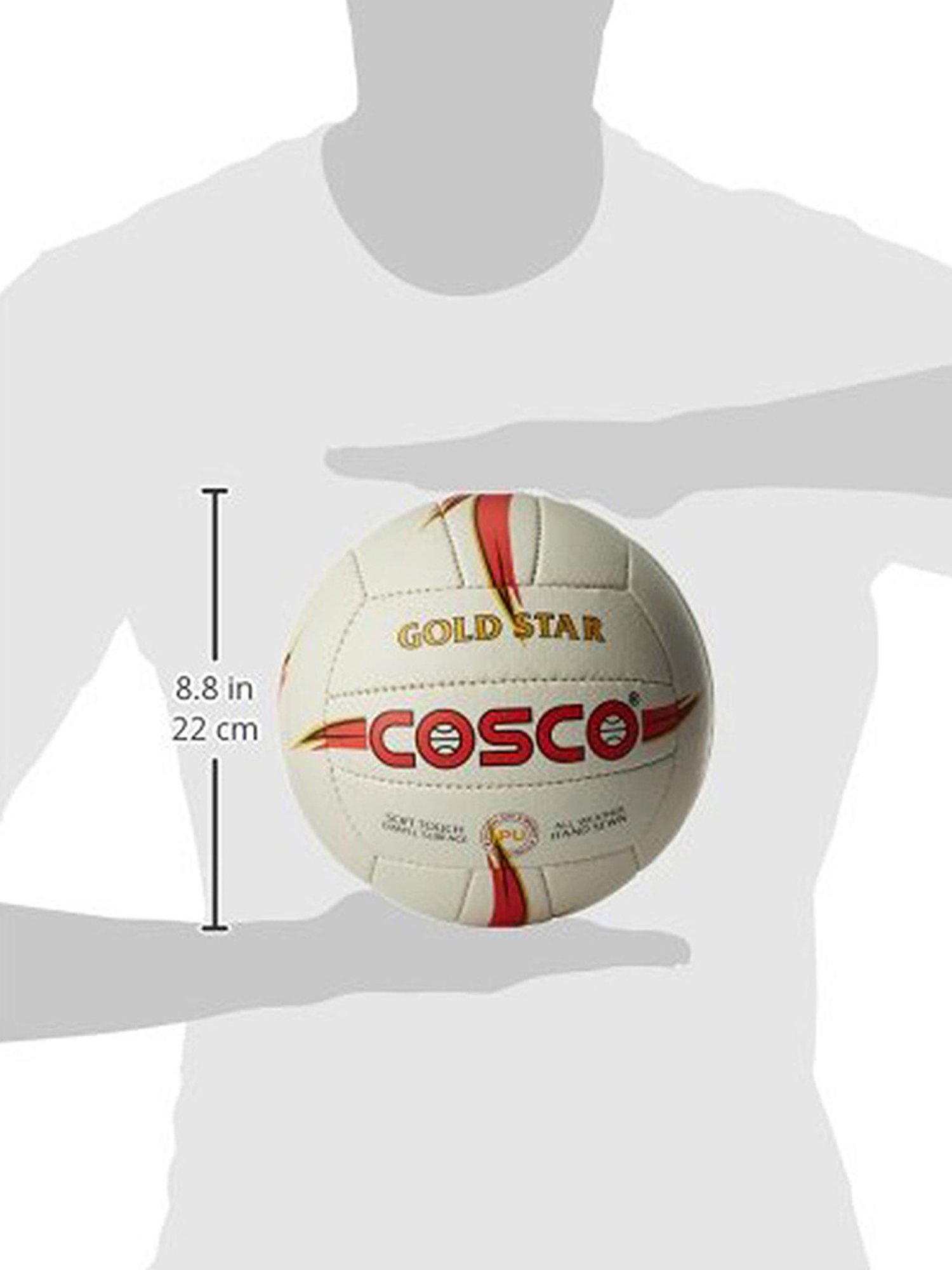 Cosco Goldstar Leather Volleyball (White) Size - 4