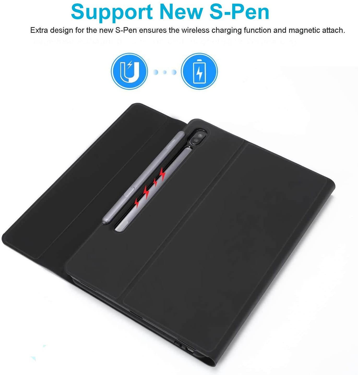 Keyboard Case for Samsung Galaxy Tab S7 Plus 12.4 inch 2020 Removable Wireless Keyboard Trackpad with Leather Cover for Samsung Galaxy Tab S7+ Mdoel SM-T970 / T975 / T976