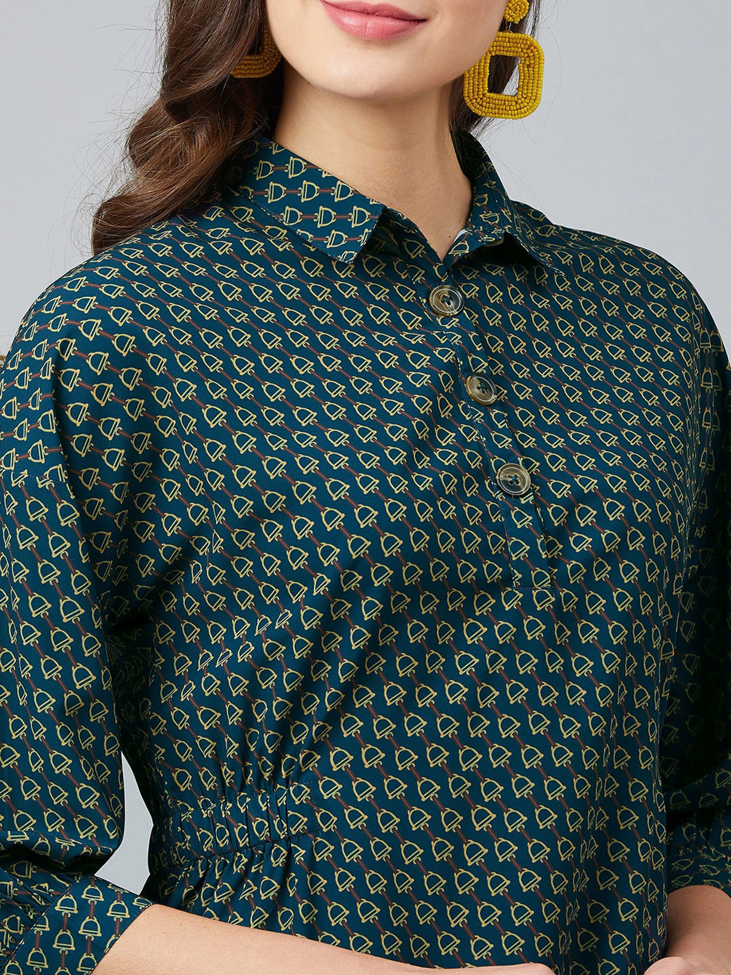 Marie Claire Green Printed Top