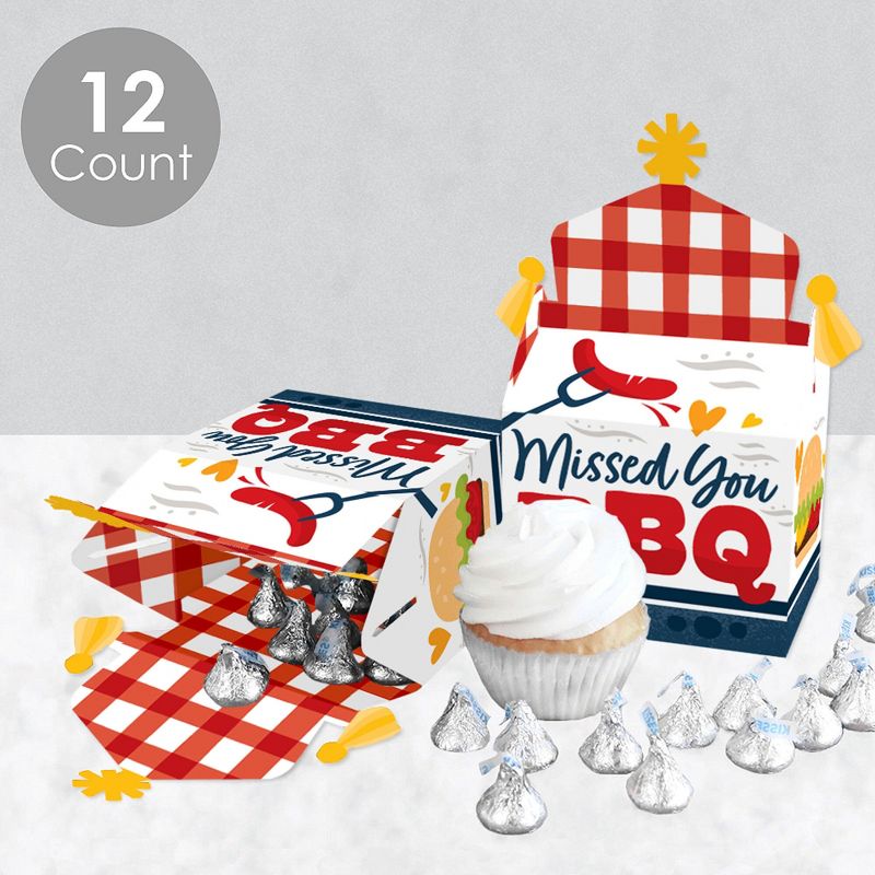 Big Dot of Happiness Adult 50th Birthday - Gold - Square Favor Gift Boxes - Birthday Party Bow Boxes - Set of 12