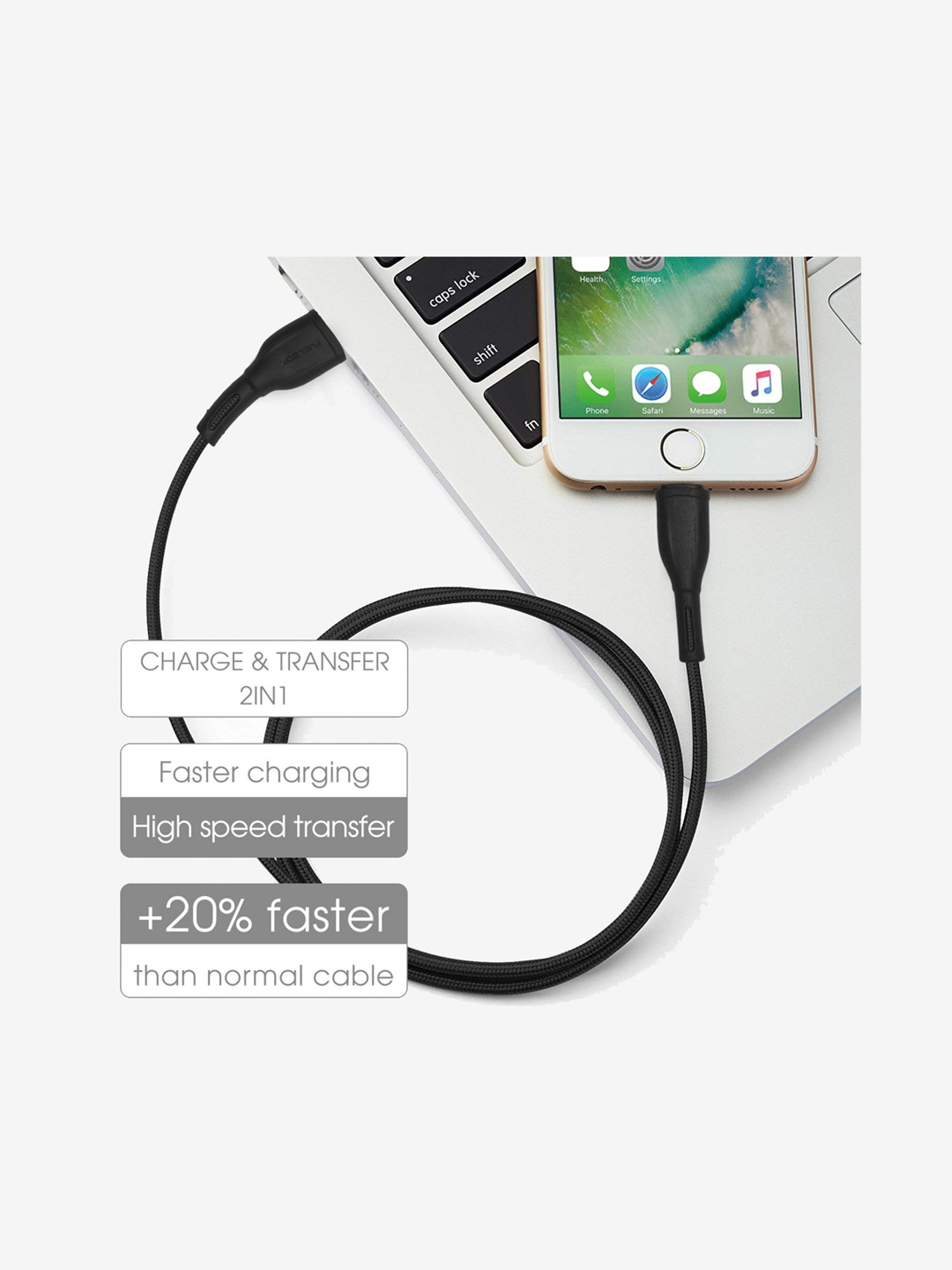 Moerdon MUC-C4C100W 100 Watt Fast Charging Data transfer Cable (Black)