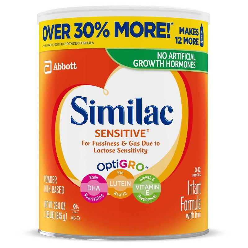 Similac Sensitive for Fussiness and Gas Infant Formula with Iron Powder - 29.8oz