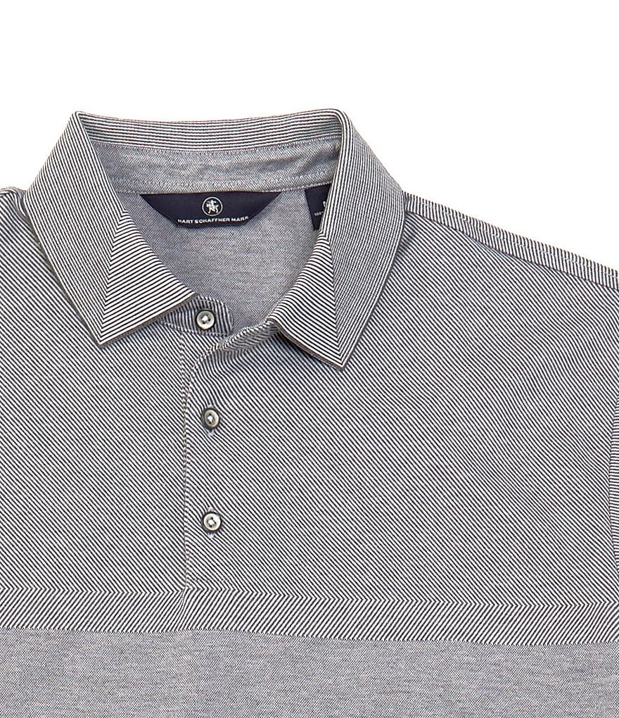 Hart Schaffner Marx Short Sleeve Jacquard Collar Polo