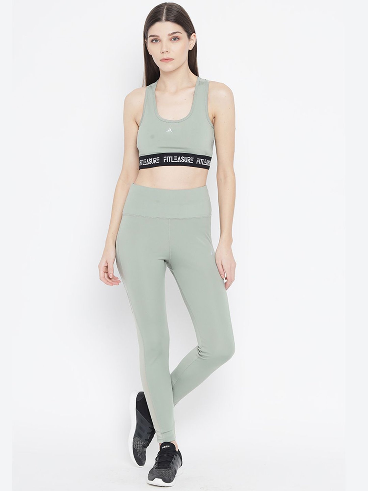 Fitleasure Green Non Wired Padded Sports Bra