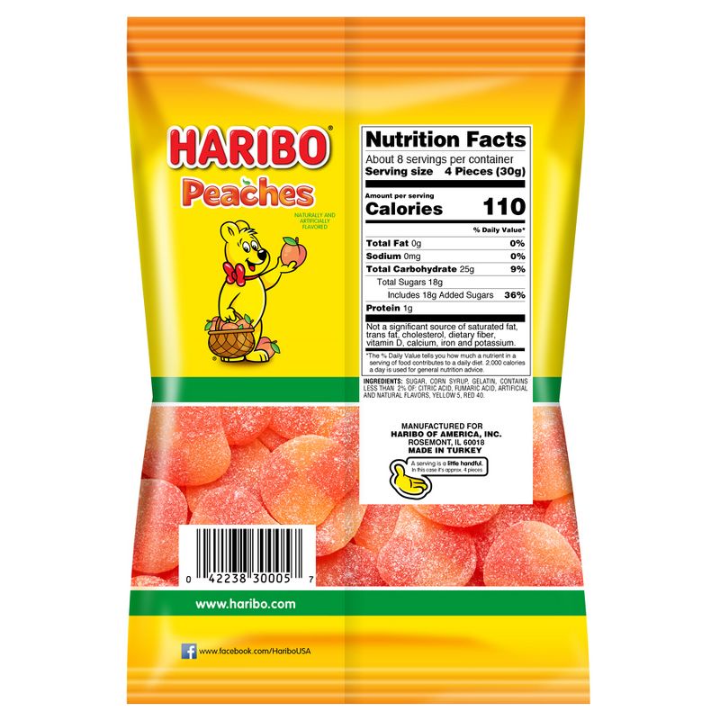 HARIBO Peaches Gummi Candy - 8oz