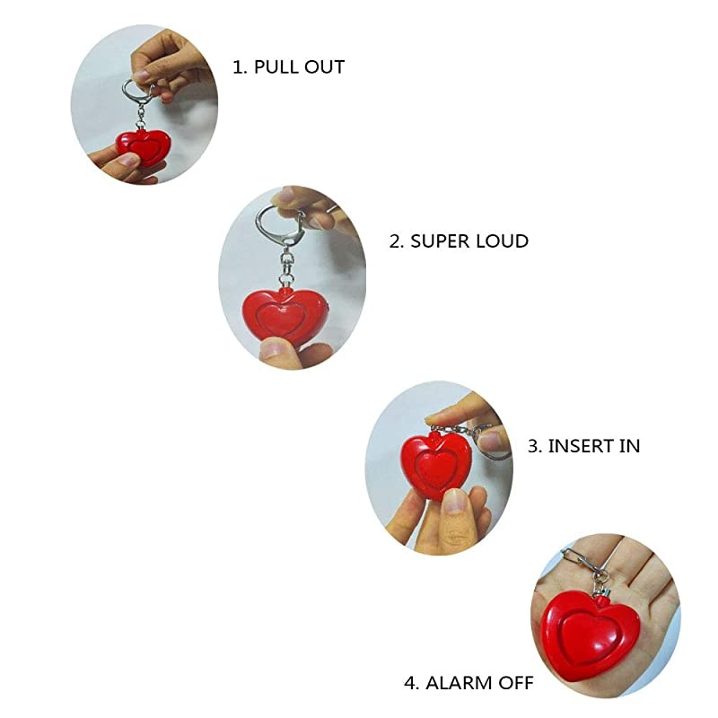 Safesound Personal Alarm Keychain125db Alarm Siren for Women Keychain with LED Light Emergence Life Saver for Women Children ElderlyRed