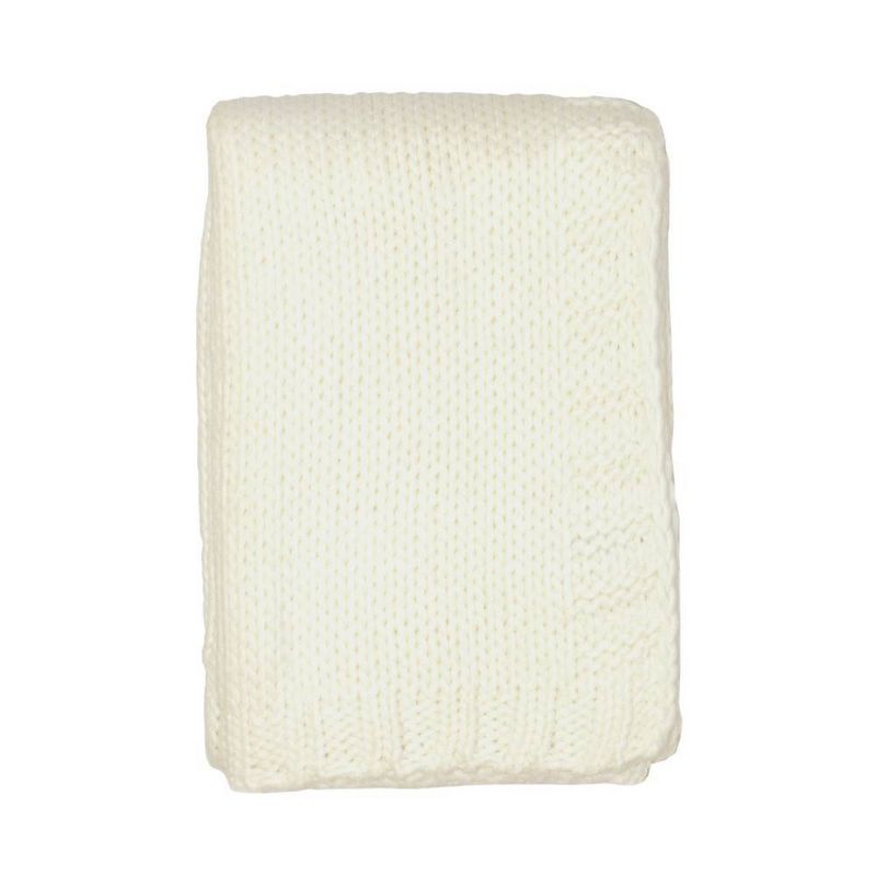 Kimberly Grant Large Gauge Cable Knit Blanket - Ivory