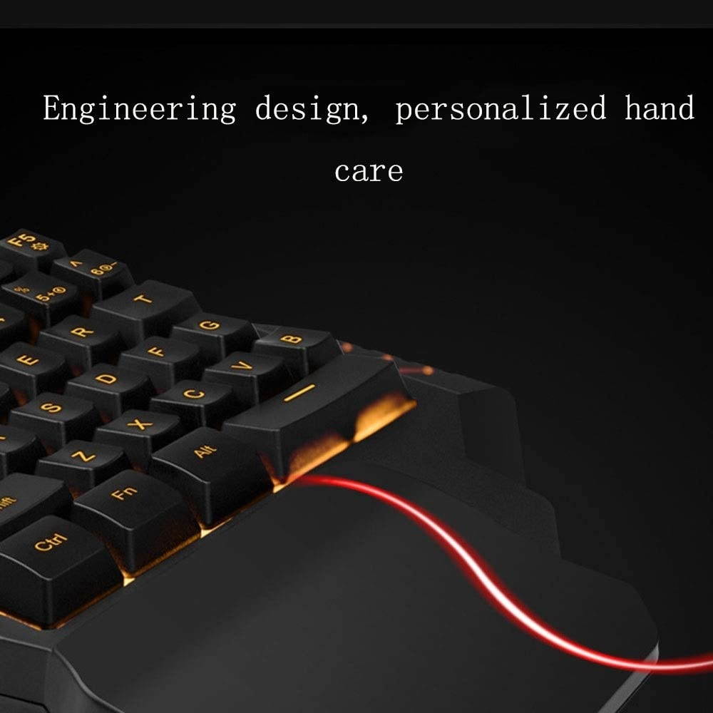 QCSMegy One-Handed Keyboard RGB Light Effect Game Keyboard to Eat Chicken LOL Hand Game Keyboard (Color : Mixed Version)