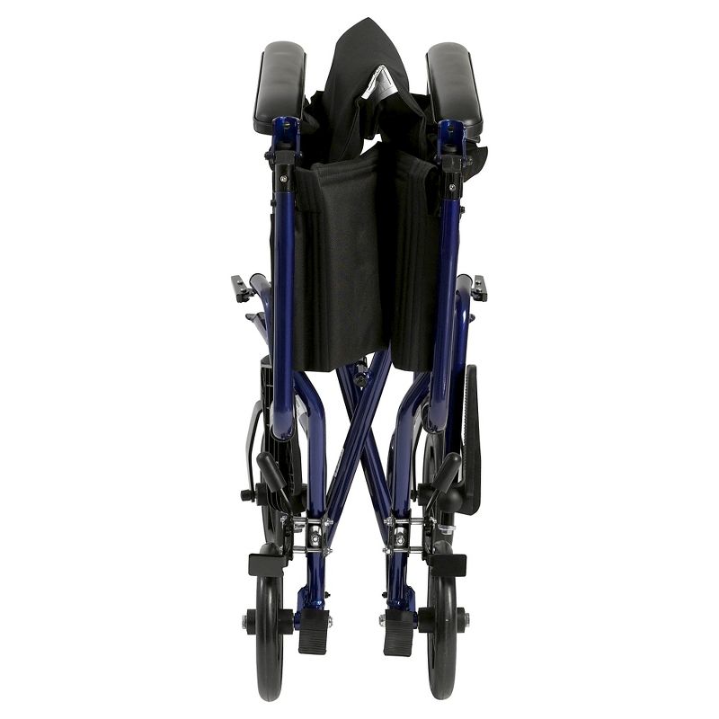 Drive Medical Lightweight Transport Wheelchair, 17" Seat, Blue