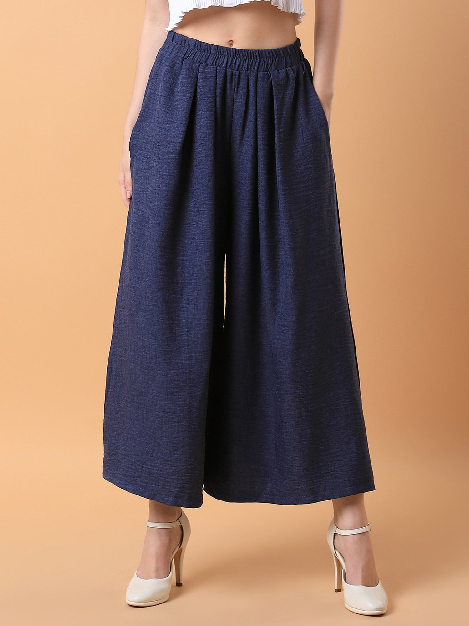 SHOWOFF Navy Relaxed Fit Mid Rise Trousers