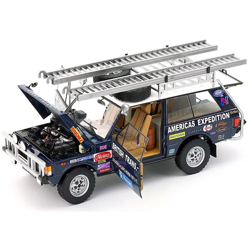Land Rover Range Rover Dark Blue w/Roof Rack & Accessories "The British Trans-Americas Expedition" 1/18 Diecast Car Almost Real
