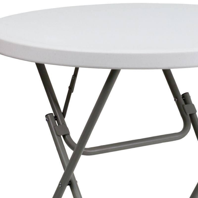 Flash Furniture 2.63-Foot Round Granite White Plastic Folding Table