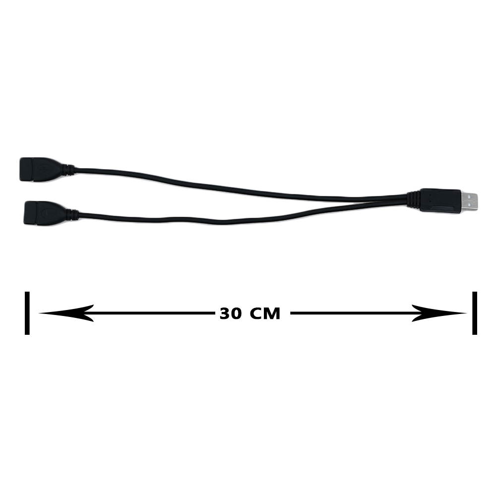 1PC USB 2.0 A Male To 2 Dual Female Jack Y Splitter Hub Power Data Cable Adapter Computer Cables Connectors Laptop PC Smartphone