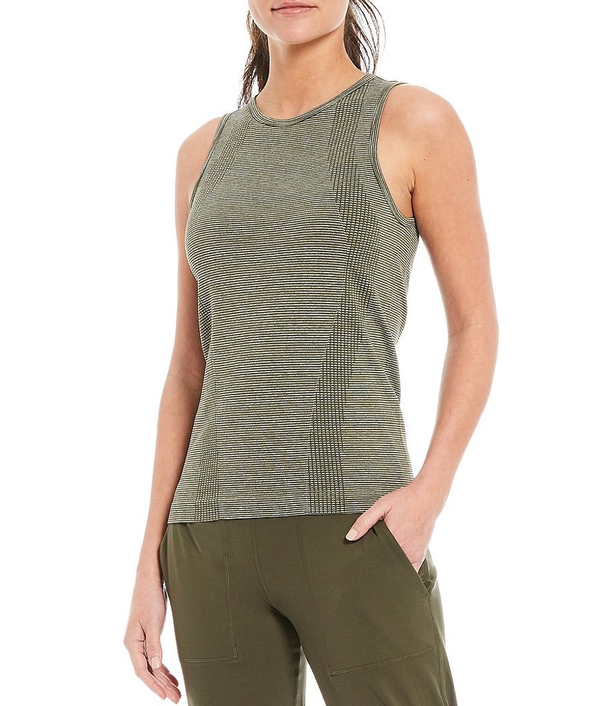 IBKUL Kimmy Print Long Sleeve Mock Neck Active Top