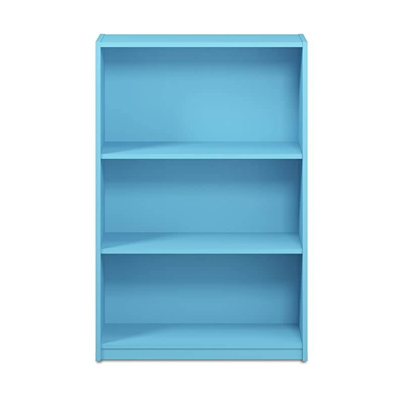 JAYA Simple Home 3Tier Adjustable Shelf Bookcase Light Blue