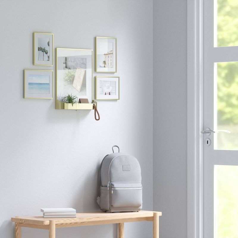 Set of 5 Matinee Multi Photo Display Frames Matte Brasss - Umbra