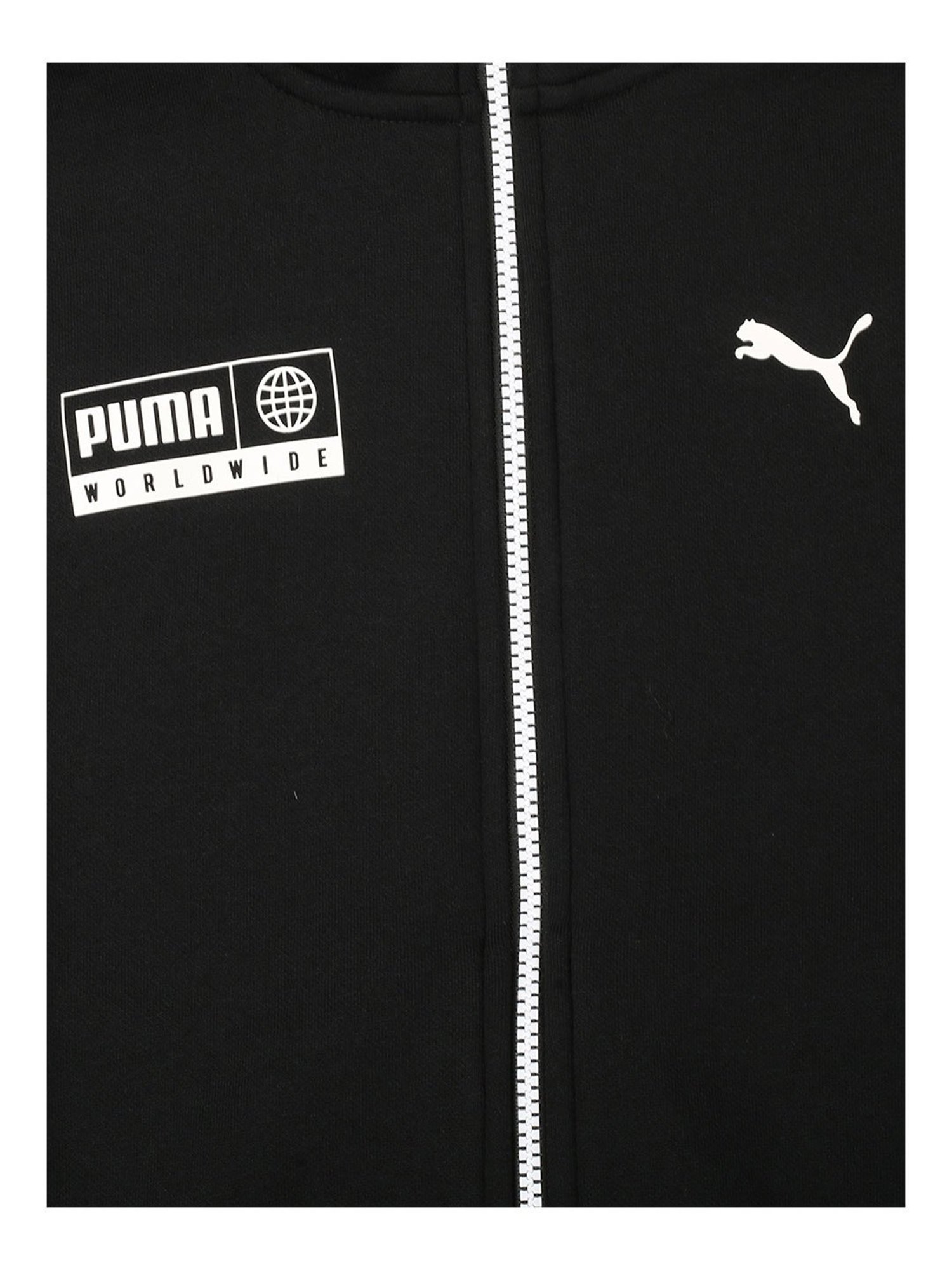 Puma Kids Black Printed Jacket