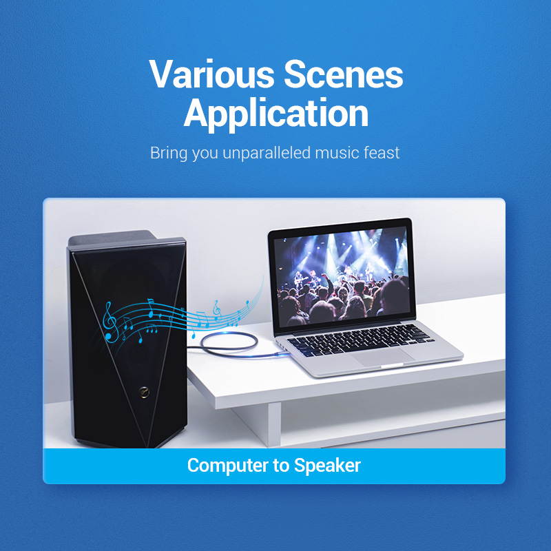 Vention 3.5mm to 6.35mm Adapter Jack Audio Cable for Mixer Amplifier Guitar Male to Male Aux Cable