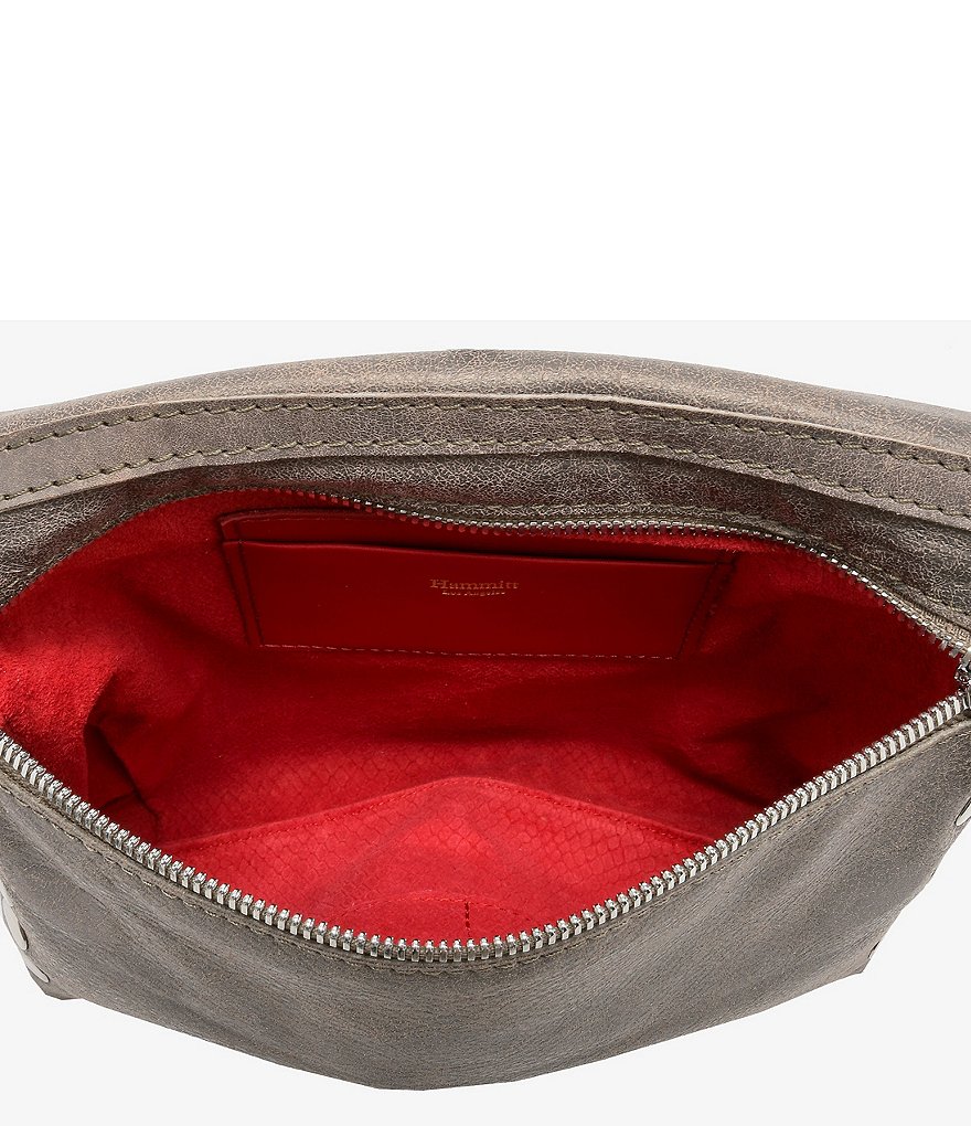 Hammitt VIP Fold Over Large Studded Leather Zip Flap Crossbody Bag