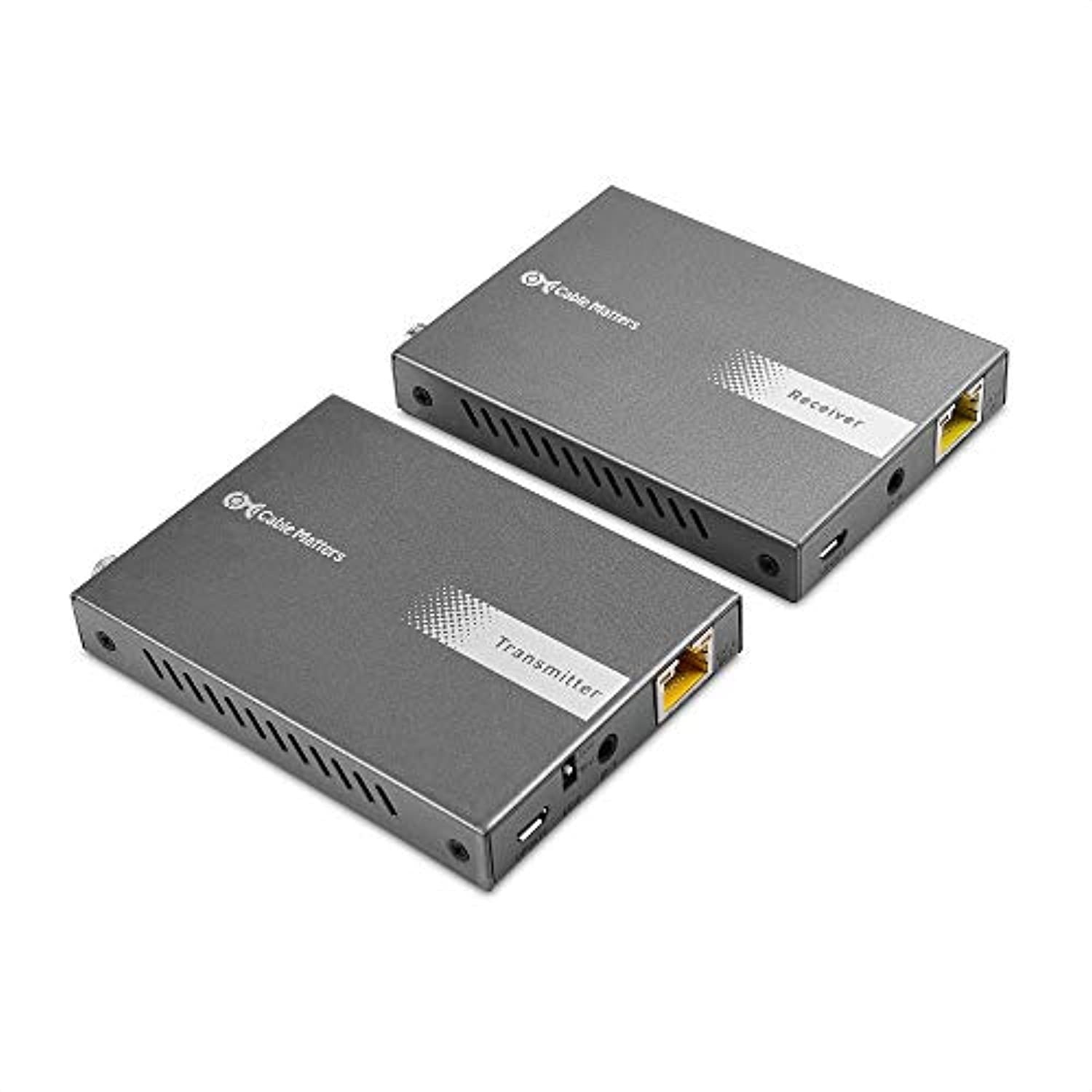 Cable Matters 4K 60Hz HDMI Extender Balun with HDMI 2.0 and HDR - Wall Mount 4K HDMI Over Ethernet Extender up to 164 Feet - Support Local Monitor Loop-Out (103082)