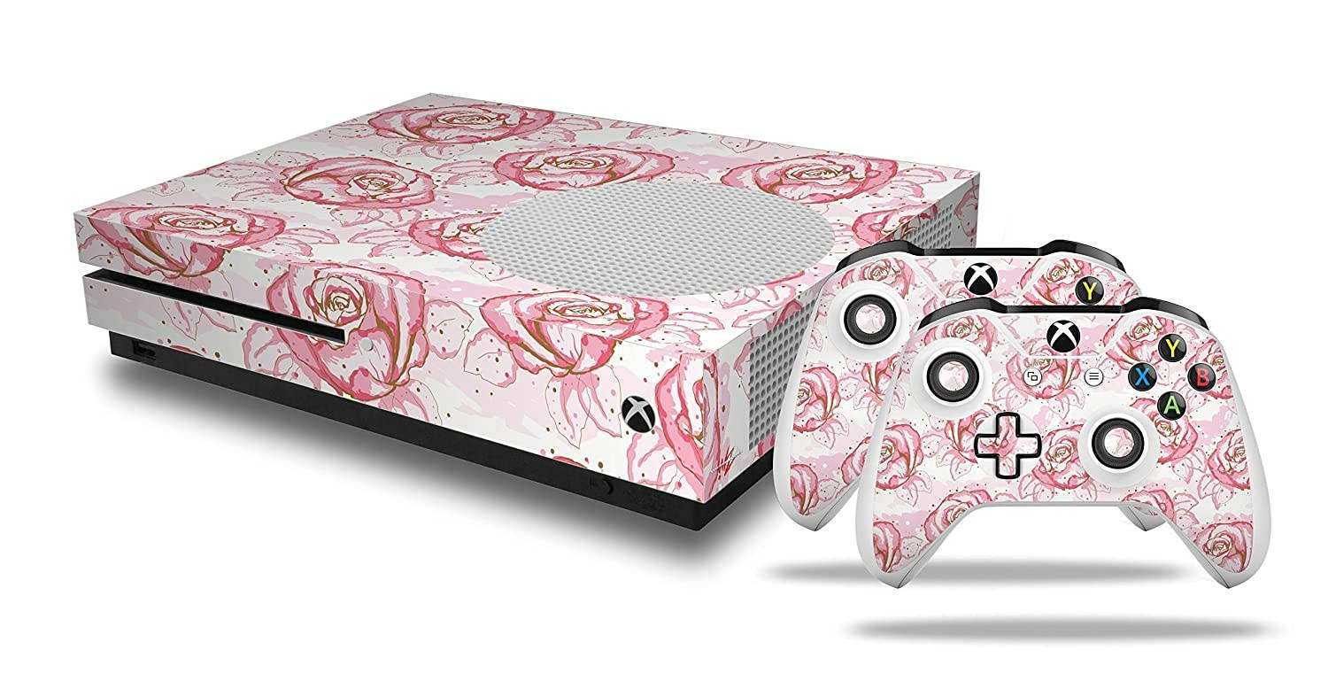 Flowers Pattern Roses 13 - Decal Style Skin Set fits XBOX One S Console and 2 Controllers (XBOX SYSTEM SOLD SEPARATELY)