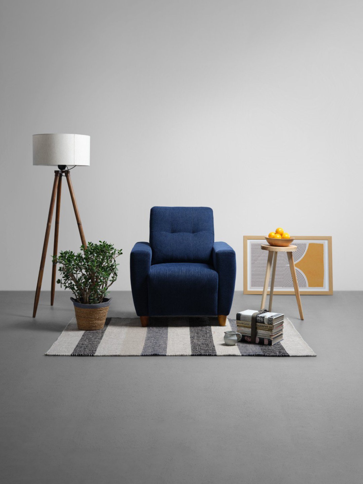 Sleepyhead Yolo Berry Blue Fabric 1 Seater Sofa