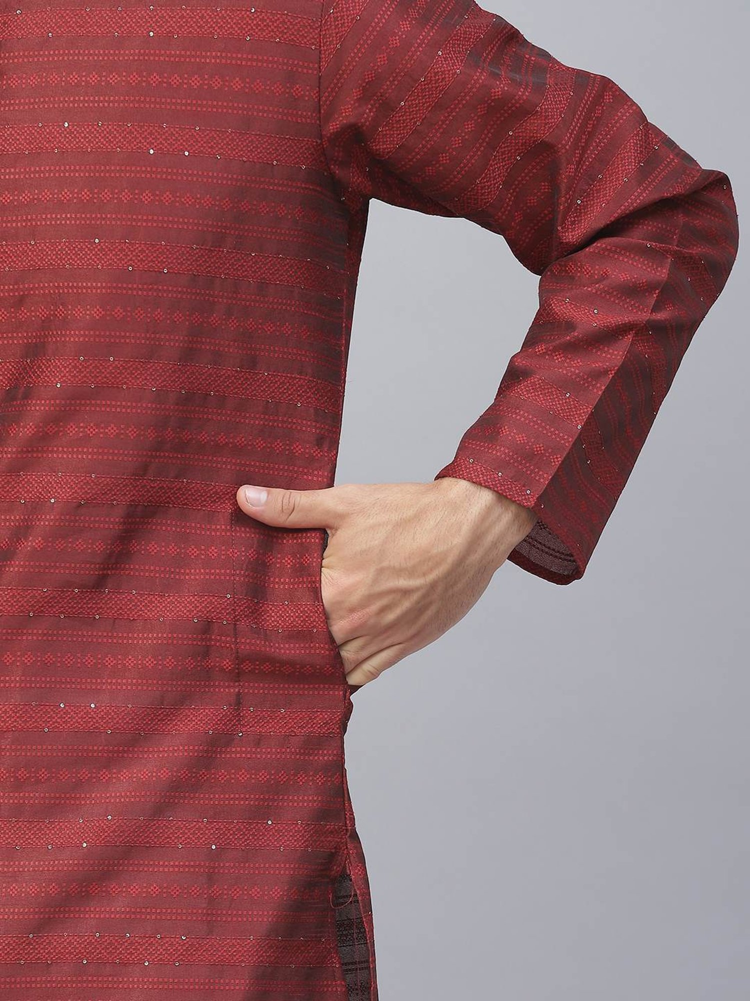 Manthan Fawn & White Regular Fit Kurta