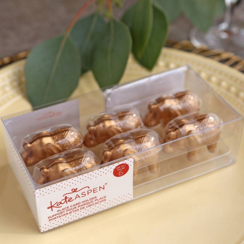 12ct Lucky Golden Elephant Place Card Holders - Gold