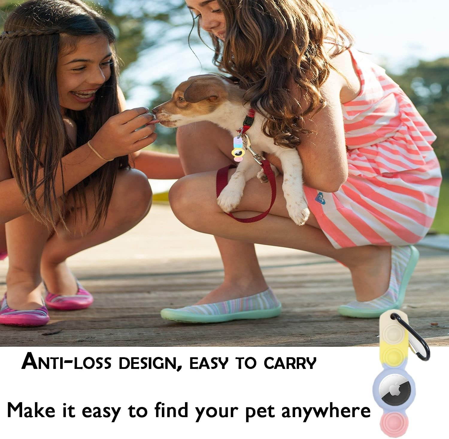 Fidget Toys Case for AirTag Finder, 1-Pack Anti-Scratch Protective Silicone Cover with Keychain Compatible with AirTags 2021 (Rainbow-F)