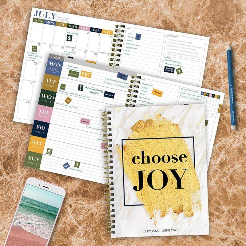 Choose Joy Medium Daily Weekly Monthly July 2020 - June 2021 Planner + Coordinating Planning Stickers