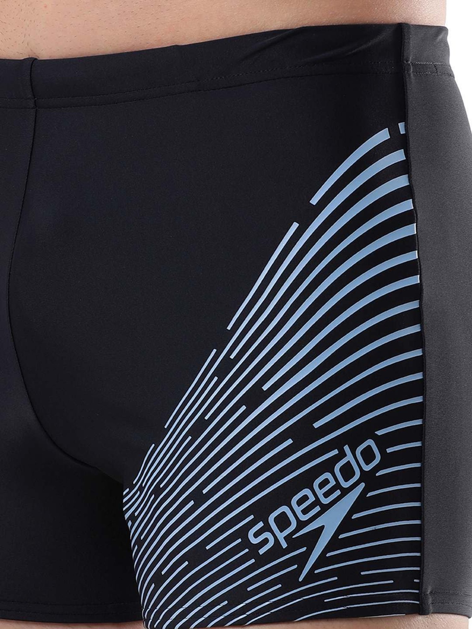 Speedo Navy Regular Fit Self Pattern Swimwears