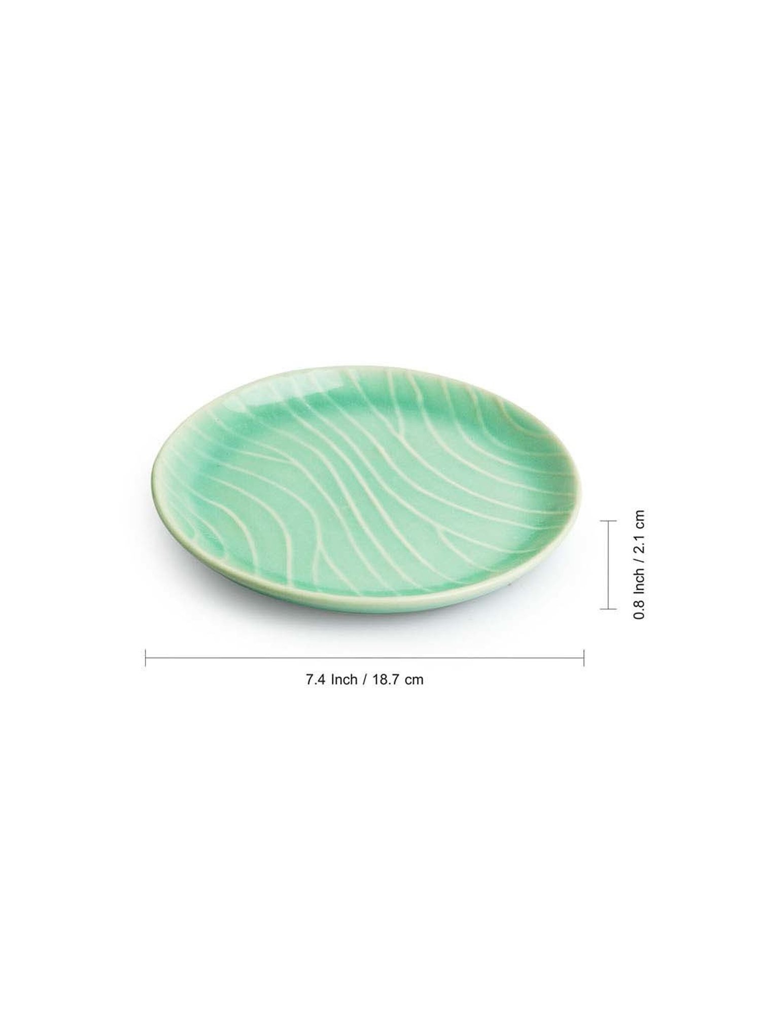 Nestasia Premium Quality Mandala Yellow Spiral Printed Square Shaped Ceramic Plate With Handle