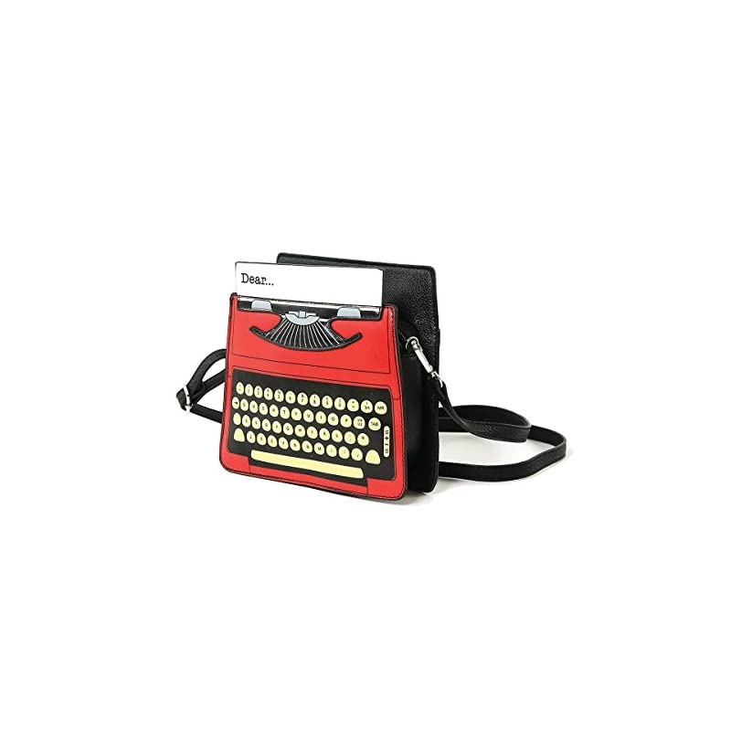 Typewriter Screen Print Vinyl Satchel Bag