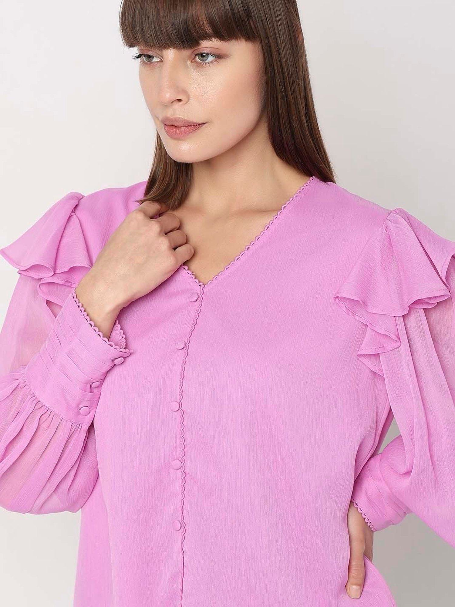 Vero Moda Pink Regular Fit Top