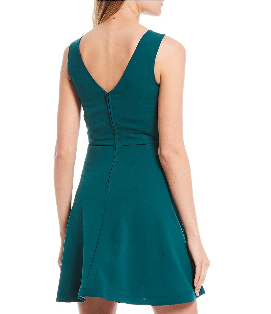 I.N. San Francisco Sleeveless Asymmetric Ruffle Fit-and-Flare Dress