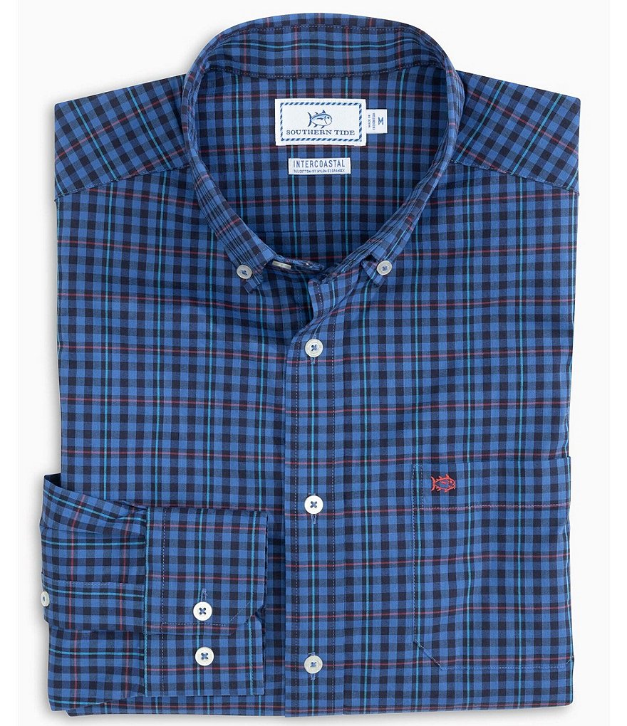 Southern Tide Coastal Passage Boulder Long-Sleeve Woven Plaid Shirt