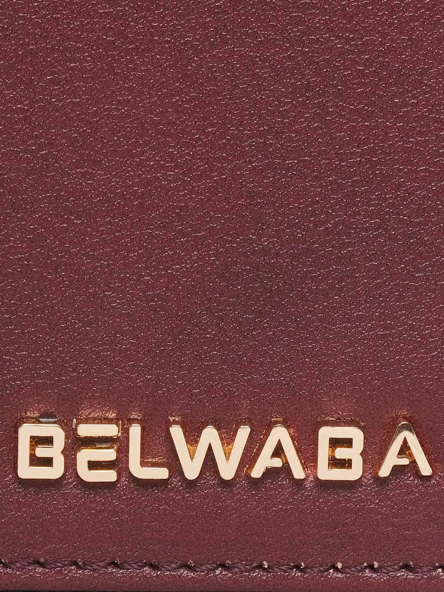 BELWABA Maroon Solid Zip Around Wallet for Women
