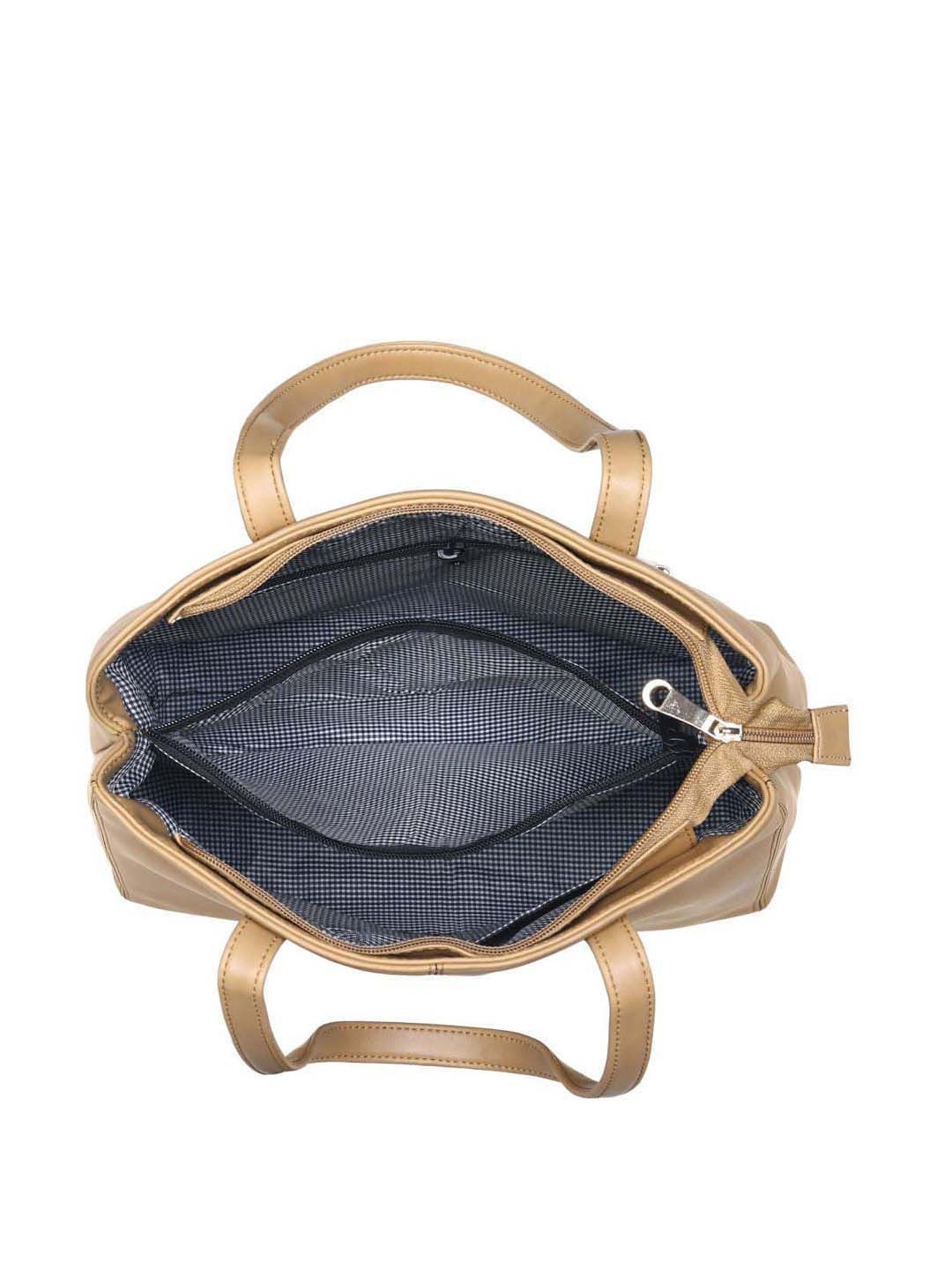 Toteteca Beige Solid Medium Shoulder Handbag