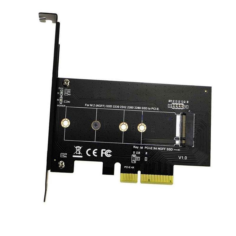 EnLabs M.2 NGFF SSD M Key NVME PCIe Card Adapter - PCIe X4 to PCIe/NVME Based M.2 Add On Card w/ Full-profile Bracket - Supports M.2 PCIe 2230, 2242, 2260 and 2280