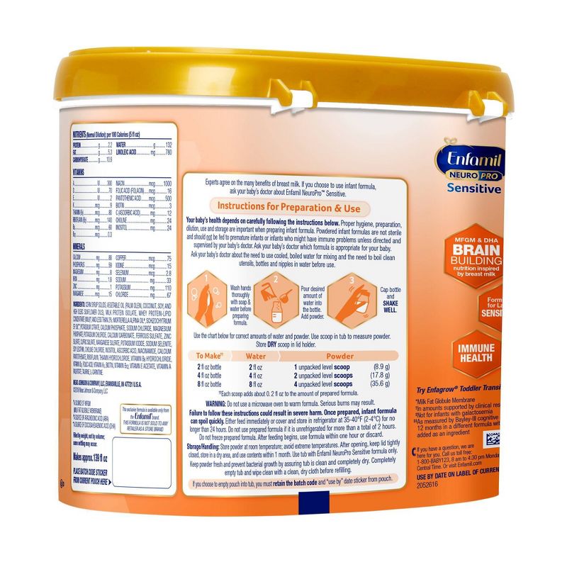 Enfamil NeuroPro Sensitive Non-GMO Infant Formula Powder - 19.5oz