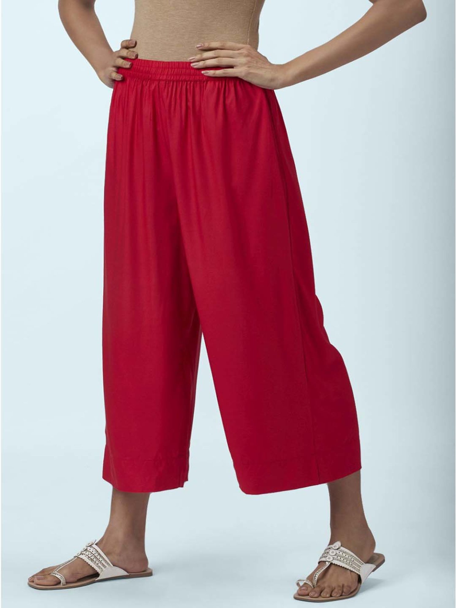 Saffron Threads Black Elasticated Palazzos