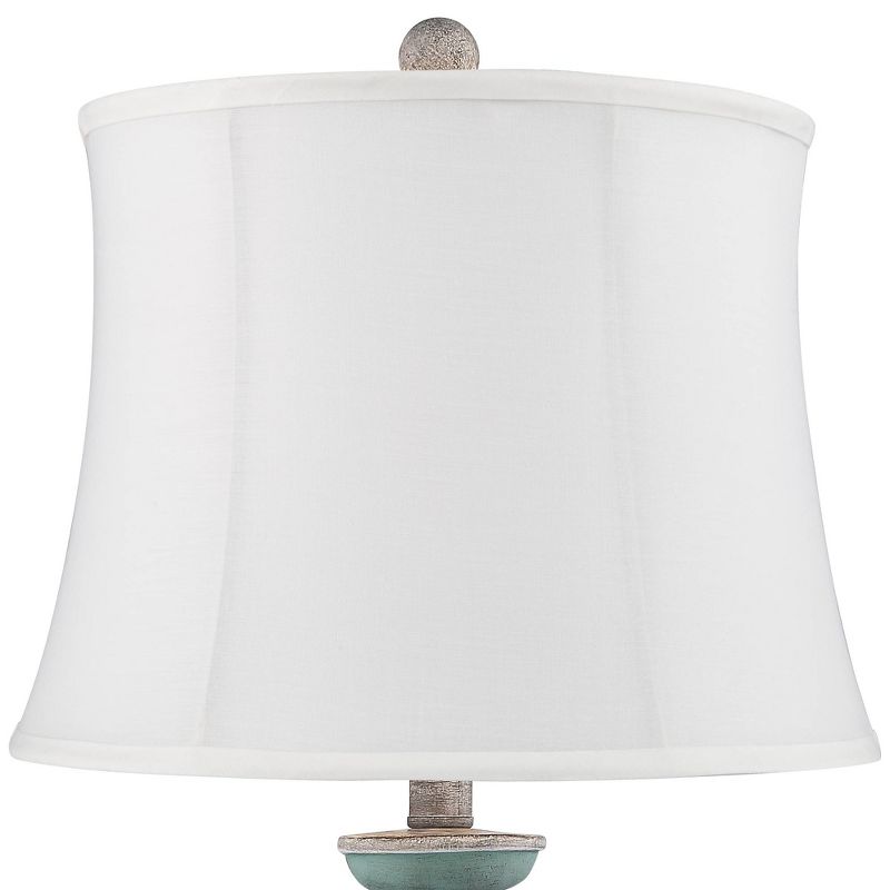 Regency Hill Patsy Blue-Gray Washed Cream Shade Table Lamps Set of 2