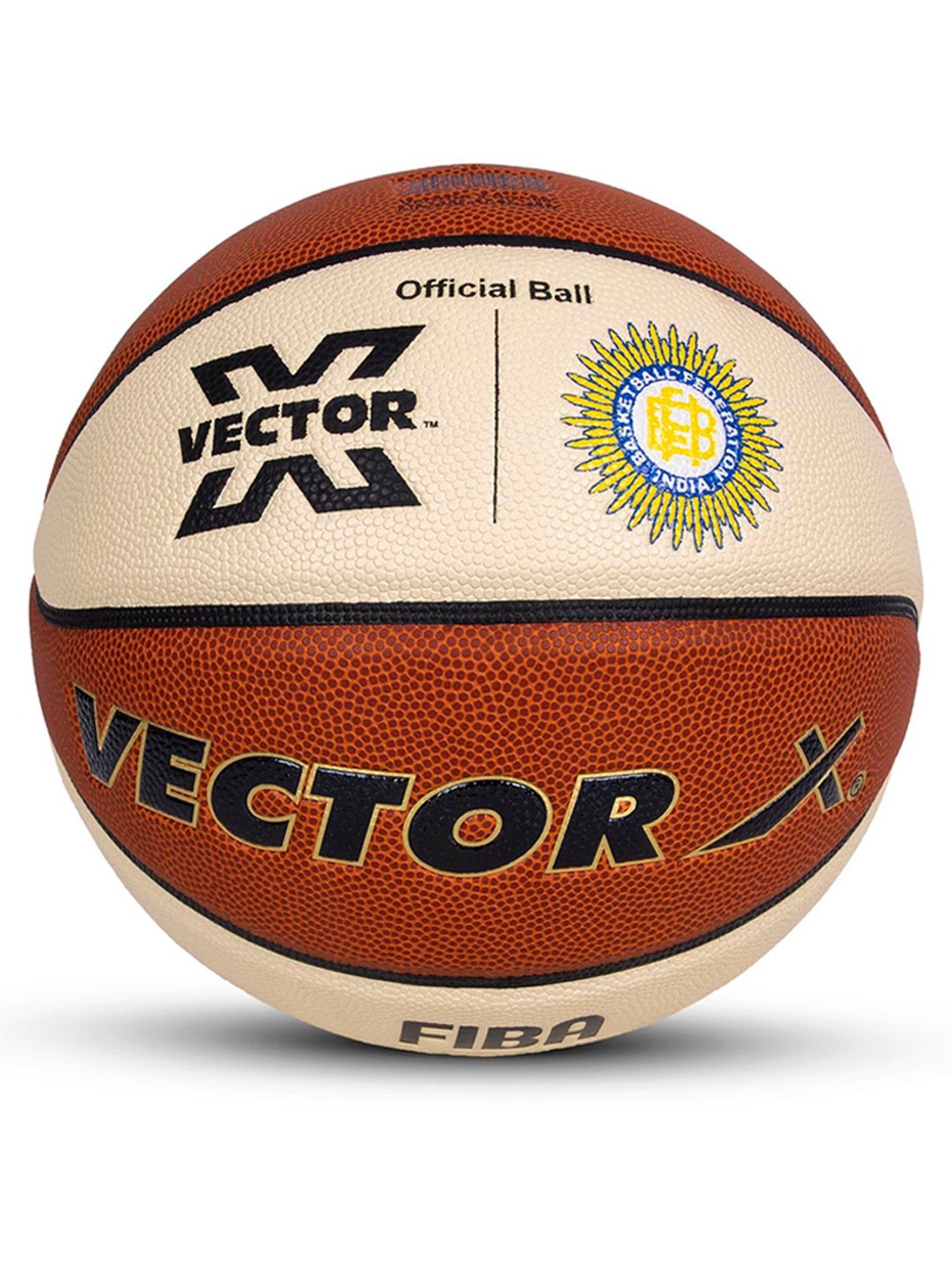 Vector X HG-100 Federation of India FIBA Level 1 Approved Premium Basketball (Brown & Cream) Size -6