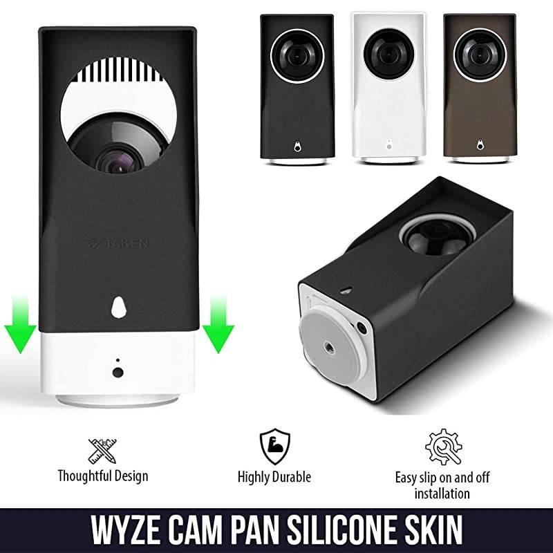 Cam Pan Cover Protective Silicone Skin Compatible with Cam Pan 1080p Security Camera UV and WaterResistant 2 Pack Black