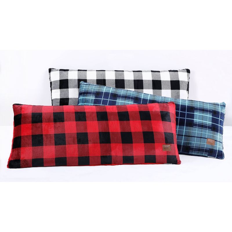 Jumbo Red Buffalo Check Print Flannel Throw Pillow - Dearfoams