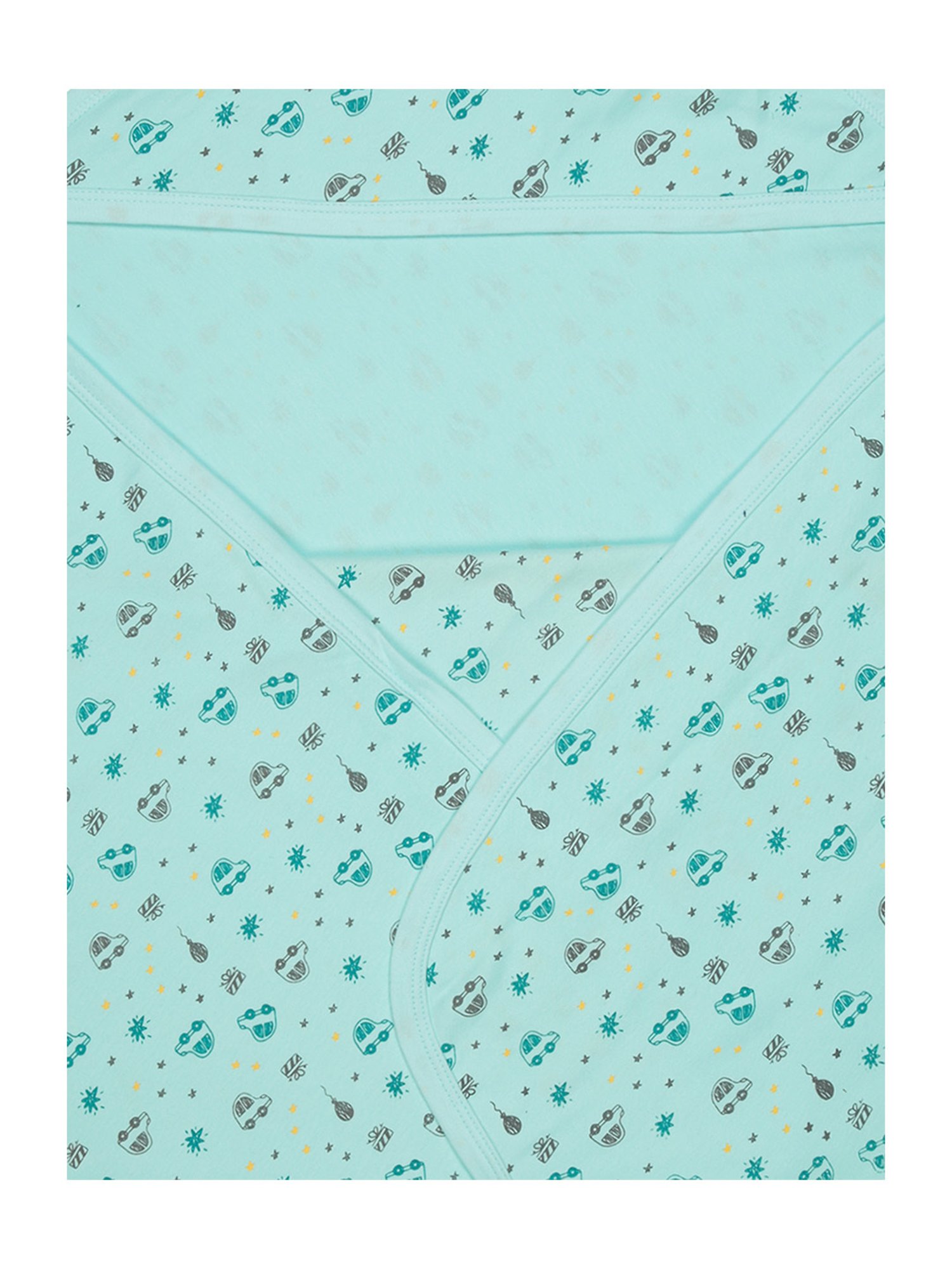 Baby Moo Vintage Ride Yellow Mattress with Fixed Neck Pillow and Bolsters